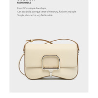 Women Genuine Leather Della Shoulder Crossbody Bag White - Thumbnail 1