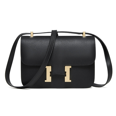 Women genuine leather crossbody bag luxury handbag black - Thumbnail 3