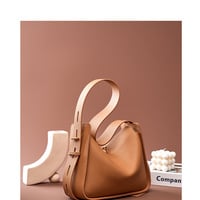 Women Genuine Leather Shoulder Bag College Tote Hobo Bags Brown - Thumbnail 1