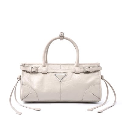 Genuine leather women tote handbags white - Thumbnail 5
