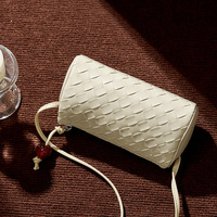 Genuine Leather Women Pillow Bag White - Thumbnail 1