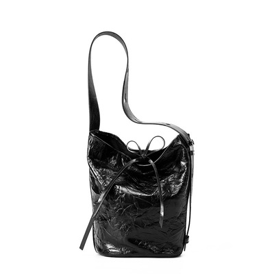 Women genuine leather tote handbags hobo bags black - Thumbnail 5