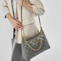 Genuine Leather Hobo Purses and Handbags for Women Ladies Shoulder Crossbody Purse Grey - Thumbnail 1