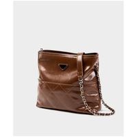 Genuine Leather Women Shoulder Handbags Leather Tote Bag Brown - Thumbnail 2