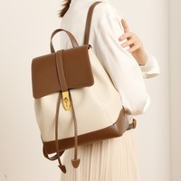 Genuine Leather Women Backpack Brown - Thumbnail 1