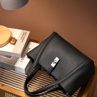 Women's Crossbody Bags Lady Cow Leather Shoulder Handbag Black - Thumbnail 3