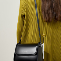 Genuine Leather Women Vintage Handbags Shoulder Bag Black - Thumbnail 1