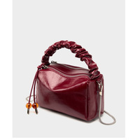 Ladies Genuine Leather Handbags Tote Shoulder Bag Red - Thumbnail 2