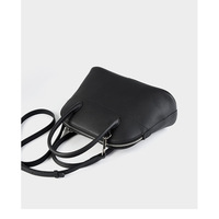 Genuine Leather Shell Bag Large Capacity Handbag Togo Cowhide Bag Black - Thumbnail 3