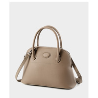 Genuine Leather Shell Bag Large Capacity Handbag Togo Cowhide Bag Grey - Thumbnail 1