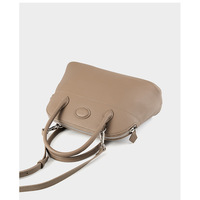 Genuine Leather Shell Bag Large Capacity Handbag Togo Cowhide Bag Grey - Thumbnail 3