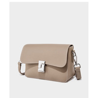 Genuine Leather Women's Small Classy Crossbody Purse Top Handle Handbags Grey - Thumbnail 1