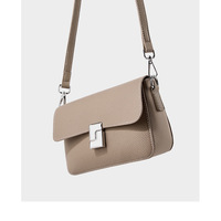 Genuine Leather Women's Small Classy Crossbody Purse Top Handle Handbags Grey - Thumbnail 4