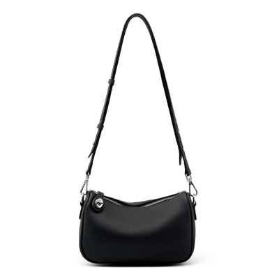 Genuine leather women swinger fashion shoulder cross bag black - Thumbnail 3