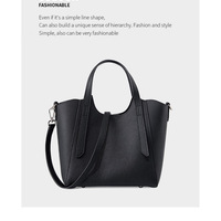 Women Genuine Leather Shoulder Bags Purses and Handbags Black - Thumbnail 1