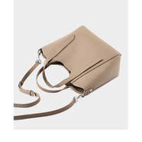 Women Genuine Leather Shoulder Bags Purses and Handbags Grey - Thumbnail 4