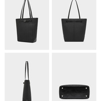 Genuine Leather Tote Bag for Women Black - Thumbnail 1