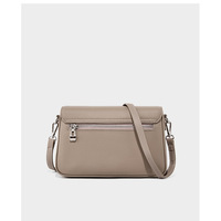 Ladies'Cowhide Shoulder Bag Tote Handbag Grey - Thumbnail 2