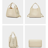 Female Cowhide Casual Crossbody Bag White - Thumbnail 1