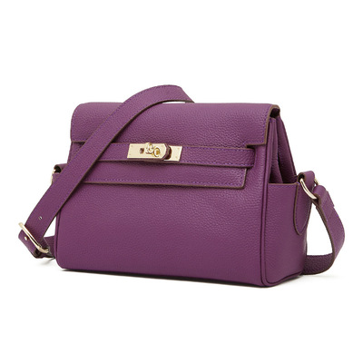 Women's genuine leather crossbody bag handbags purses purple - Thumbnail 3