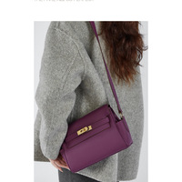 Women's Genuine Leather Crossbody Bag Handbags Purses Purple - Thumbnail 2