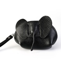 Genuine Leather Elephant Coin Purse, Female key Bag, Card Bag - Thumbnail 2