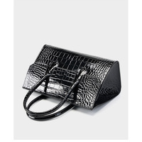 Genuine Leather Women Tote Bag Shoulder Bag Black - Thumbnail 3