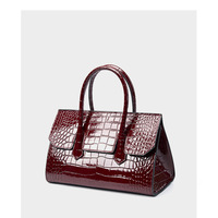 Genuine Leather Women Tote Bag Shoulder Bag Red - Thumbnail 2