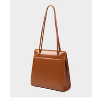 Genuine Leather Bucket Bag Retro Bridal Wedding Bag Brown - Thumbnail 1