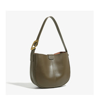 Womens Hobo Genuine Leather Shoulder Bag Top-handle Handbag Ladies Purses Grey - Thumbnail 1