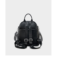 Genuine Leather Ladies' Large Capacity Travel Backpack Black - Thumbnail 3