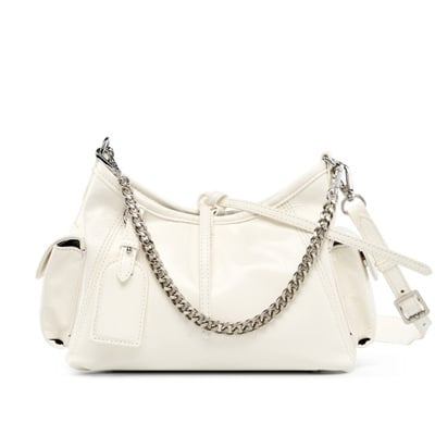 Soft Leather Hobo Handbags for Women Genuine Top Handle Bags Vintage Shoulder Purses White