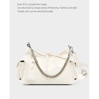 Soft Leather Hobo Handbags for Women Genuine Top Handle Bags Vintage Shoulder Purses White - Thumbnail 1