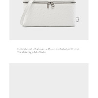 Women's Genuine Leather Makeup Bag Shoulder and Crossbody Phone Bag White - Thumbnail 1