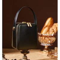 Women Handbag Genuine Leather Shoulder Bags Black - Thumbnail 1