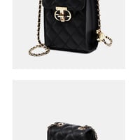 Genuine Leather Women's Bag Mini Phone Bag Women's Summer Crossbody Bag Black - Thumbnail 2