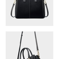 Women Genuine Leather Purses Handbags Tote Bag Shoulder Bag Top Handle Satchel Ladies Crossbody Hobo Bags Bucket Bag Black - Thumbnail 2