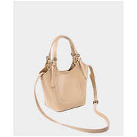 Genuine Leather Shoulder Bags Purses and Handbags for Women Satchel Designer Cross Body Hobo Bag Cream - Thumbnail 2