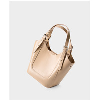 Genuine Leather Shoulder Bags Purses and Handbags for Women Satchel Designer Cross Body Hobo Bag Cream - Thumbnail 4