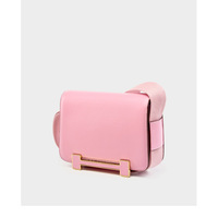 Genuine Leather Women's Bag Crossbody Bag Small Square Bag Pink - Thumbnail 2