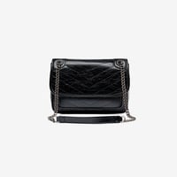 Genuine Leather Crossbody Satchel Bag Vintage Purses Handbags for Women Black - Thumbnail 4
