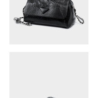 Woman Handbag Luxury Leather Underarm Shoulder Casual Tote Lady Soft Bucket Bag Black - Thumbnail 2