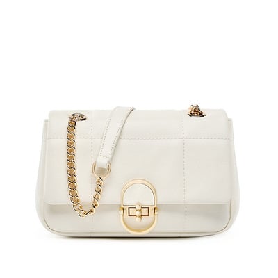 Genuine Leather Small Purses and Handbags for Women Vintage Real Leather Shoulder Bag White