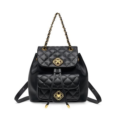 Genuine Leather Women's Backpack Black