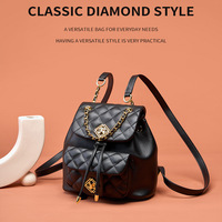 Genuine Leather Women's Backpack Black - Thumbnail 3