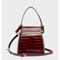 Women Genuine Leather Handbags Crocodile Pattern Handheld Cross Bag Red - Thumbnail 3