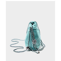 Genuine Leather Women's Handbag Beach Bag Simple Shoulder Bag Green - Thumbnail 2