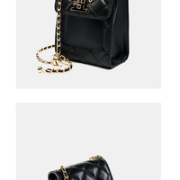 Genuine Leather Women Handbag Retro Tote Bag Black - Thumbnail 1