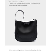 Genuine Leather Women Fashion Shoulder Designer Purses and Handbags Black - Thumbnail 1