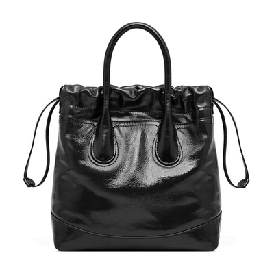 Genuine Leather Women's Handbag Diagonal Cross Bag Black